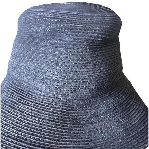 Vintage Y2K Patricia Underwood Black Leather Cord Floppy Hat Boho Witchy Relaxed - Picture 9 of 9